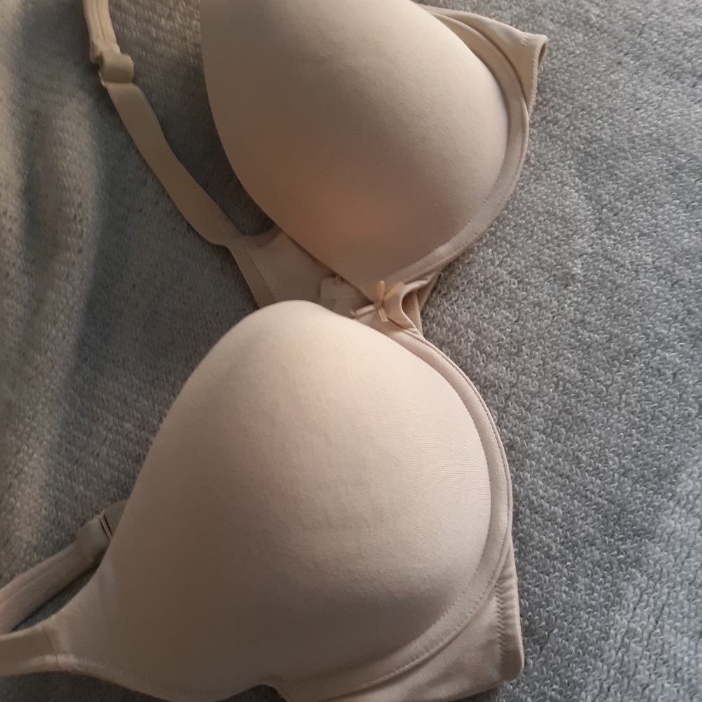 Beige cotton boost bra